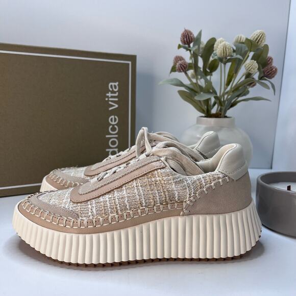 Dolce Vita Shoes - New Dolce Vita Dolan Woven Textile Lace Up Platform Sneaker Cream Women's 8 NWB